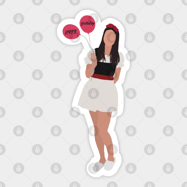 Birthday girl minimal cartoon Sticker by ballooonfish